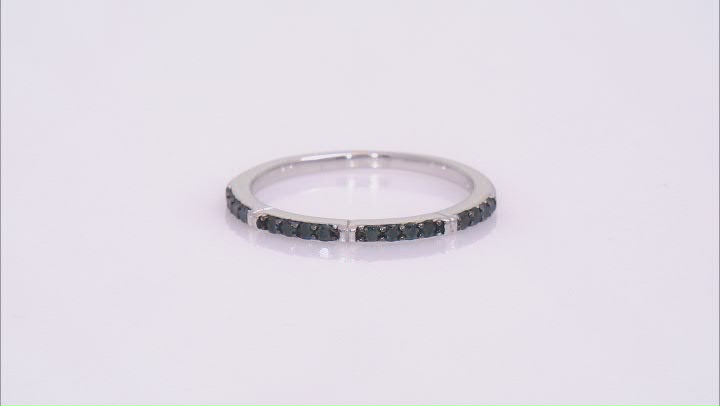 Black Spinel Rhodium Over Sterling Silver Ring Set 0.79ctw Video Thumbnail